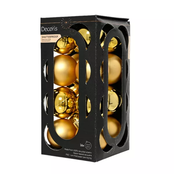 Lot de 16 boules de Noël (D40 mm) Aravis Or
