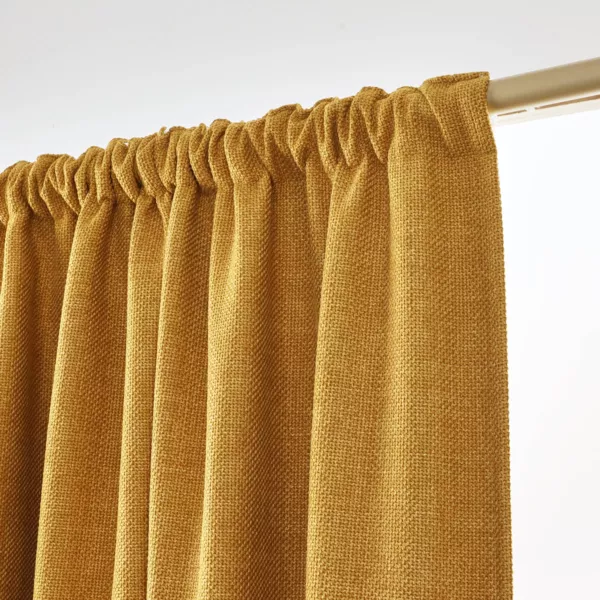 Rideau obscurcissant thermique galon fronceur (140 x 240 cm) Alba Jaune moutarde