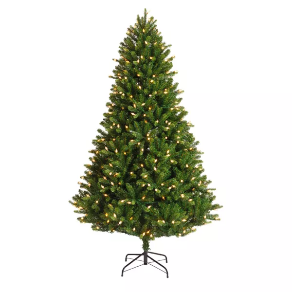 Sapin de Noël artificiel lumineux 520 LED H240 cm Barrow Vert sapin