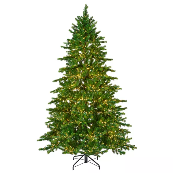 Sapin de Noël artificiel lumineux 3000 LED H180 cm Caucasia Nordmann Vert sapin