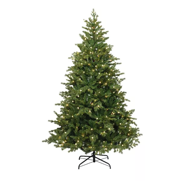 Sapin de Noël artificiel lumineux 600 LED H240 cm Idaho Vert sapin