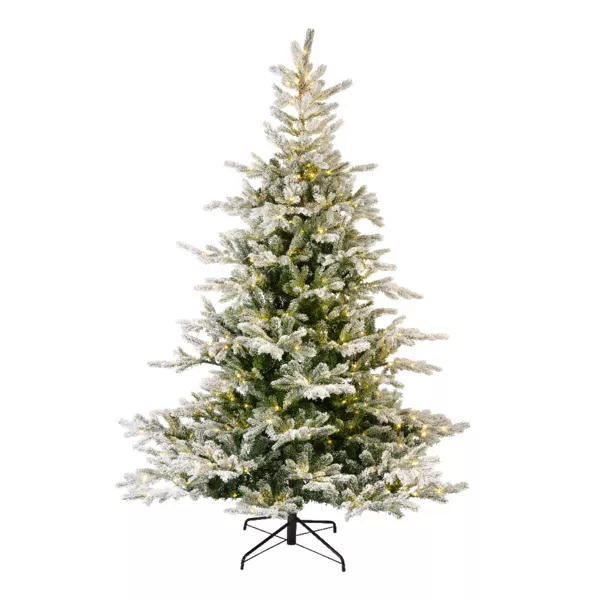 Sapin de Noël artificiel lumineux 400 LED H180 cm Glorious Vert enneigé