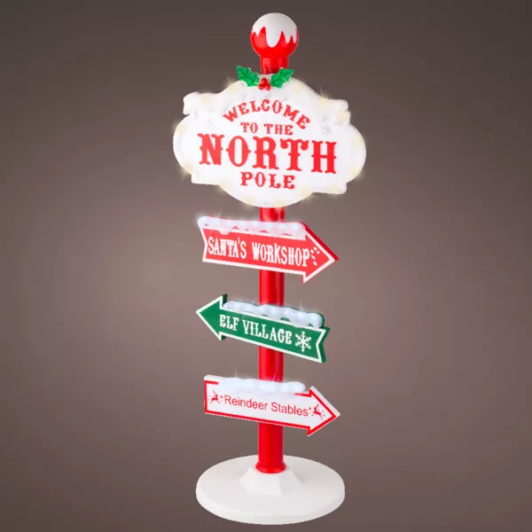 Pancartes lumineuses à poser 59 LED (H95 cm) Pôle Nord Blanc chaud et froid