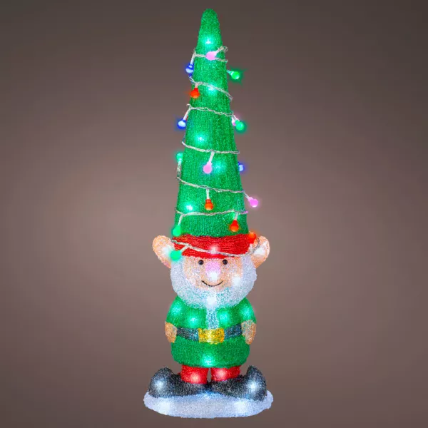 Lutin lumineux 60 LED (H60 cm) Joyeux Vert et blanc froid