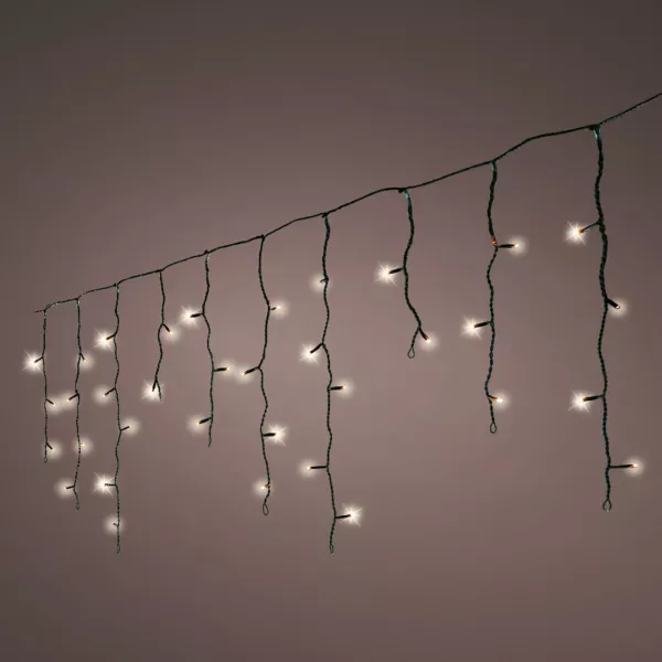 Stalactite lumineuse 11 m 259 LED câble noir Stars Blanc chaud