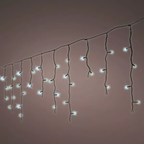 Stalactite lumineuse 20 m 490 LED câble noir Stars Blanc froid