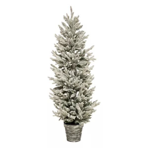 Sapin artificiel de Noël en pot (H150 cm) Frosty Vert enneigé