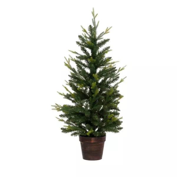 Sapin artificiel de Noël en pot (H100 cm) Helsinki Vert sapin