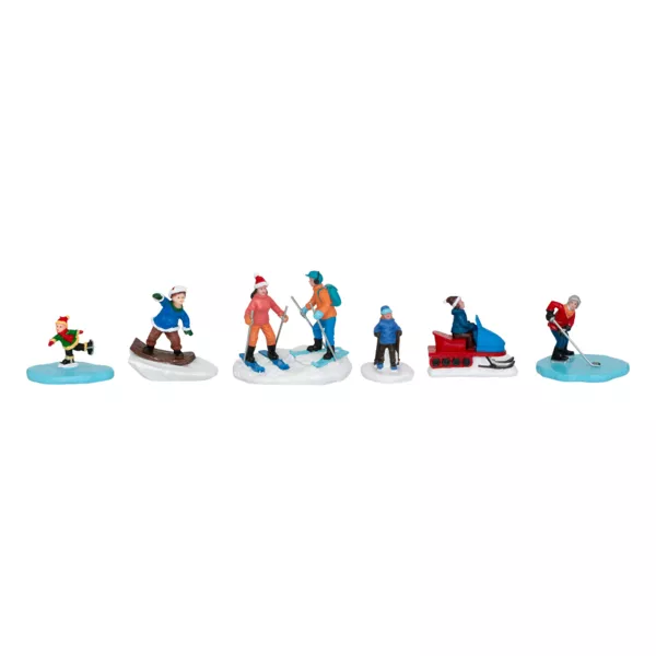 Lote de 6 figuras para pueblo (H7,5 cm) Deportes de Montaa