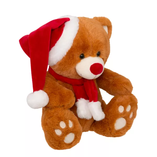 Orso di peluche (H34 cm) Loulou con sciarpa rossa