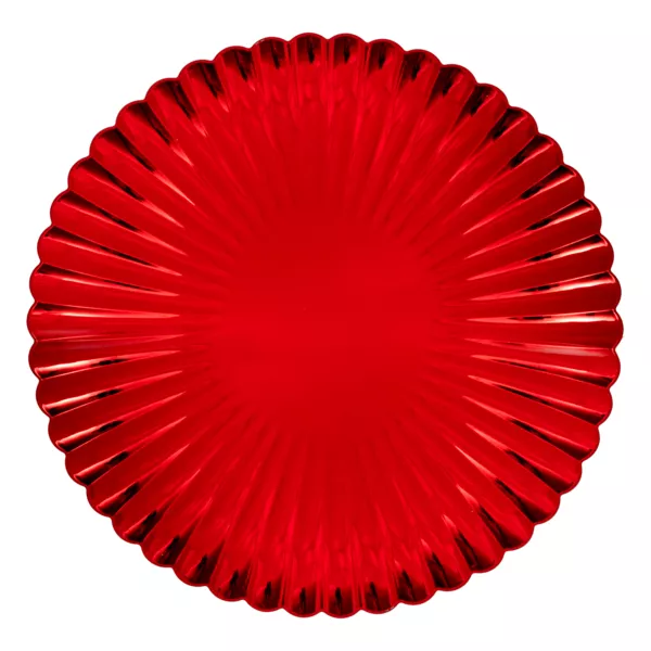 Lot de 12 dessous d'assiette Coquille Rouge