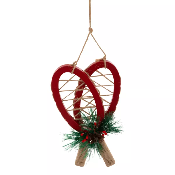 Raqueta para colgar de madera (H19 cm) Chamonix Roja