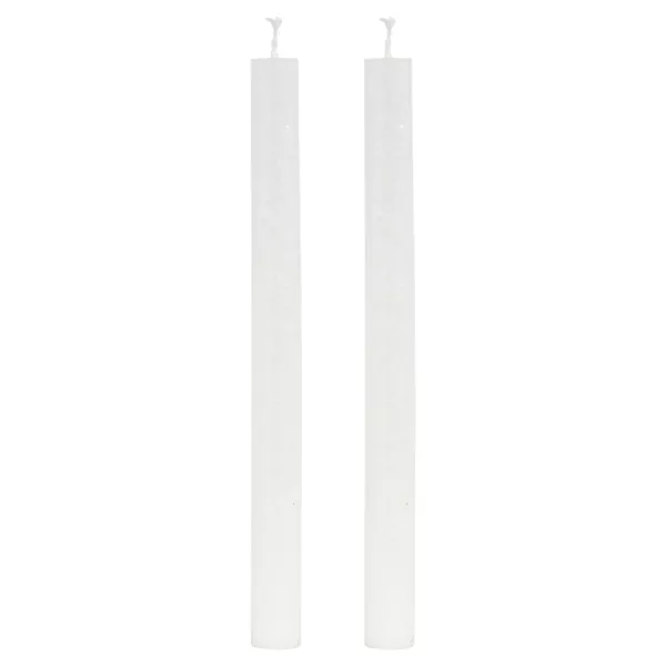 St med 2 stearinlys (H25 cm) Lysestage Hvid frostet