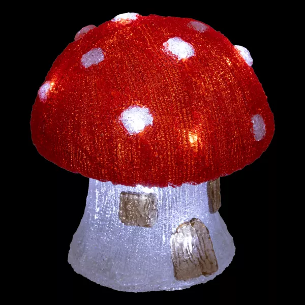 Champignon lumineux solaire 30 LED (H21 cm) Forêt magique Blanc froid