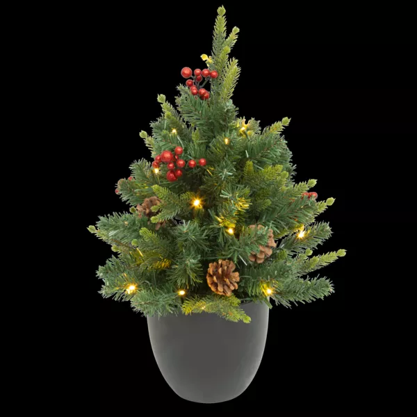 Albero di Natale artificiale luminoso (H42 cm) Bacche e pigna