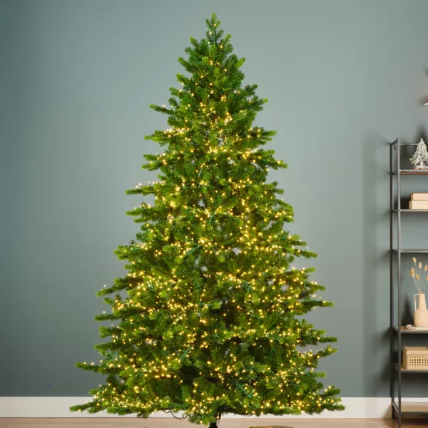 Sapin de Noël artificiel lumineux 4000 LED H210 cm Caucasia Nordmann Vert sapin