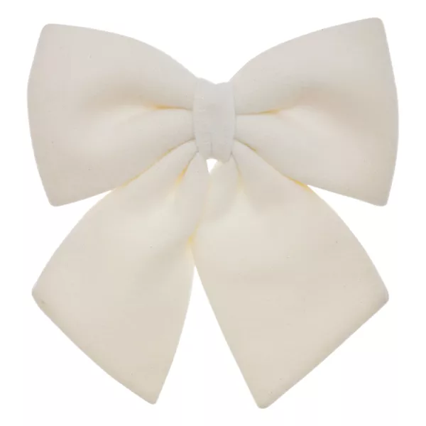Grand nœud de Noël en laine (H43 cm) Prestige Blanc