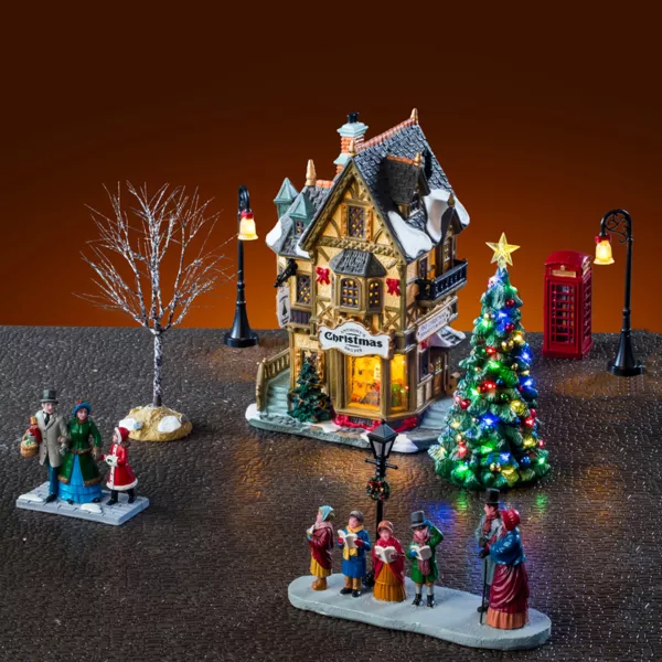 Lemax Kerstdorp verlichte complete set Kerstboomwinkel