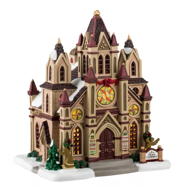 Lemax Kerstdorp verlichte Grace Kathedraal