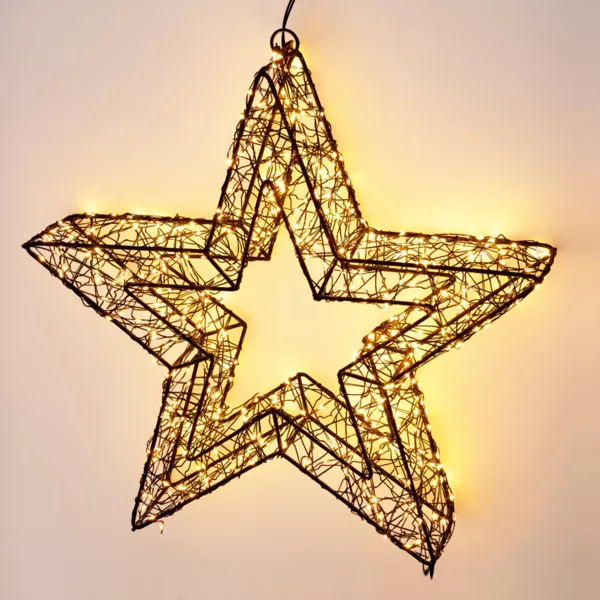 Étoile lumineuse à suspendre 500 Micro LED (D38 cm) Star Light Noir et blanc chaud