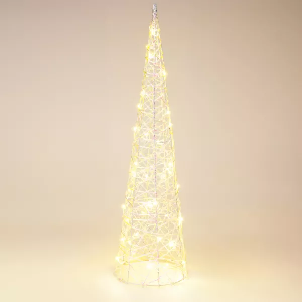 Cono luminoso a pilas 30 micro LED (H60 cm) Destellos Blanco cálido
