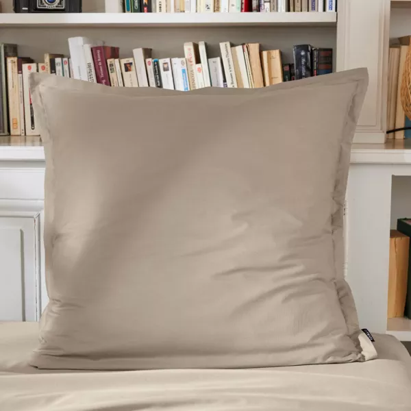 Taie d'oreiller carrée percale de coton (65 x 65 cm) Cali Taupe