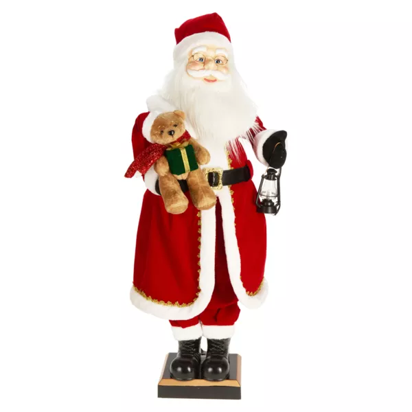 Automate musical et lumineux (H110 cm) Papa Noël et ourson