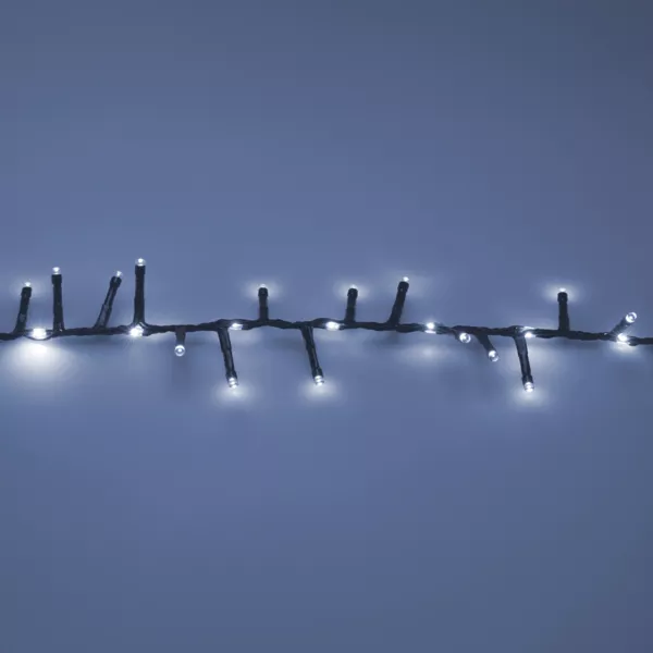 Guirlande lumineuse 15 m 1060 LED câble noir Boa effet cascade Blanc froid