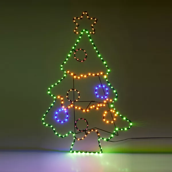Sapin de Noël lumineux 201 LED (H80 cm) Néon effet flash Multicolore