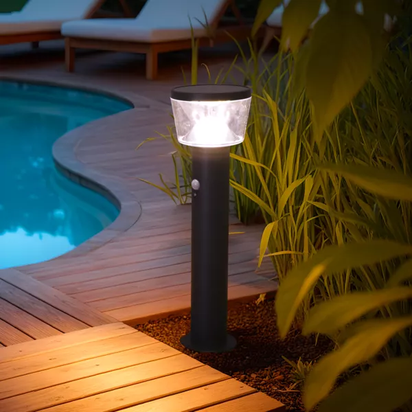 Solar-Gartenleuchte mit 600 Lumen (H54 cm) Prenium Anthrazitgrau
