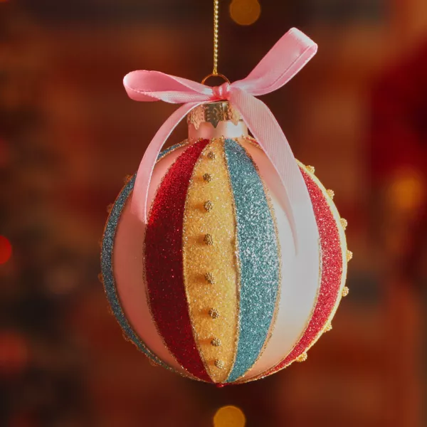 Set van 12 kerstballen van glas (D80 mm) Dromerige Multicolor