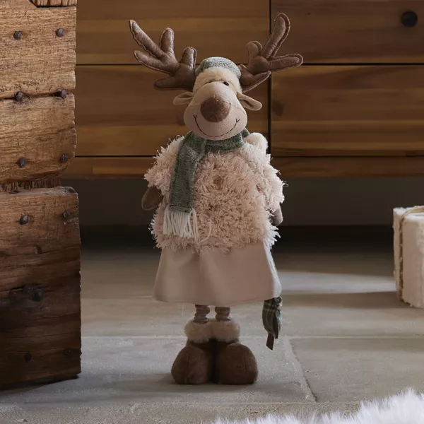 Renna di Natale in piedi (H82 cm) Signora Chic Beige