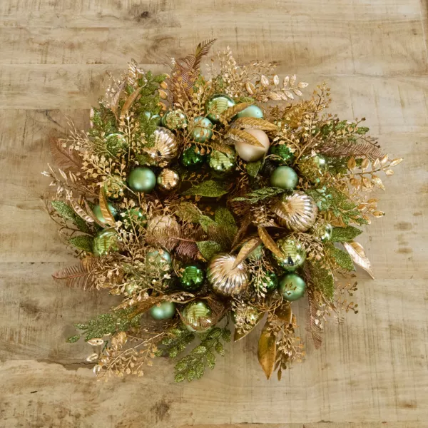 Weihnachtskranz (D50 cm) Majesty Grün und Gold