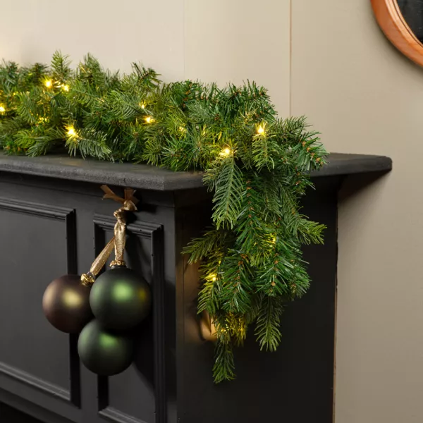 Guirlande de sapin lumineuse  piles (270 cm - D20) Glorious Vert et blanc chaud