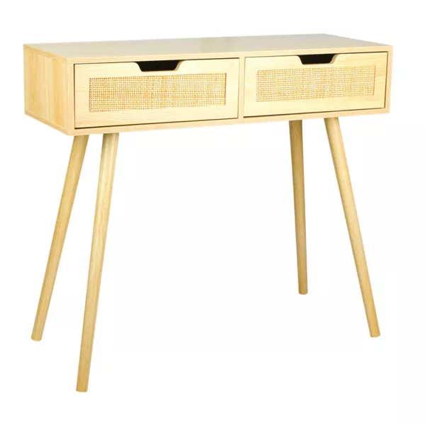 Console 2 tiroirs bois (H72 cm) Amélia Beige