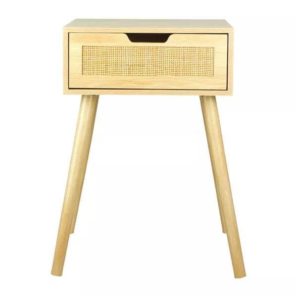 Natbord i Træ og Flet (60 cm) Beige