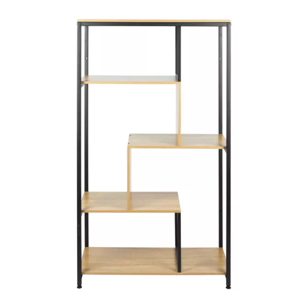 Étagère 4 niveaux bois et métal (H130 cm) Anny Noire