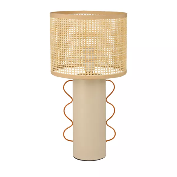 Lampe à poser en métal et bambou (H35 cm) Amphore Beige