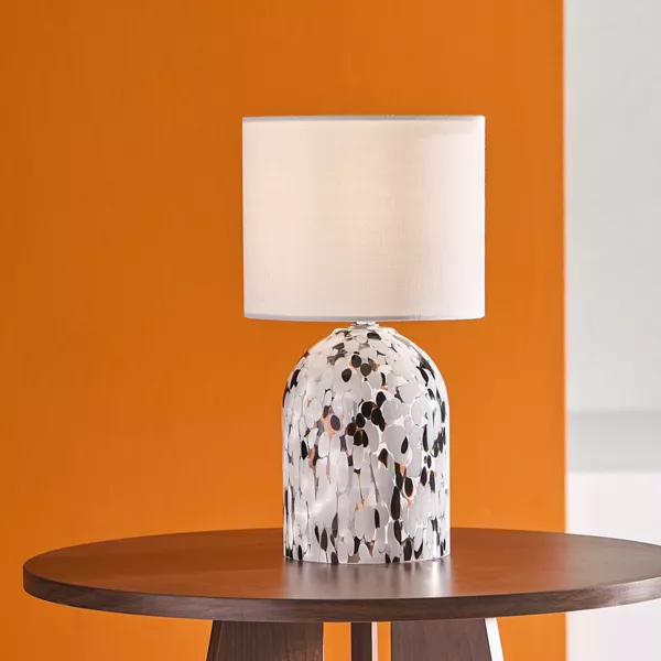 Lampe � poser en Verre et Lin (H31 cm) Pepper Noire 