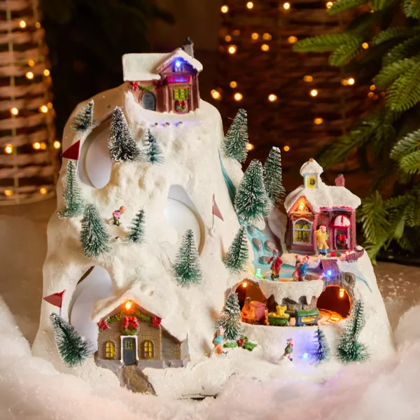 Village de Noël lumineux et musical Station de ski animée