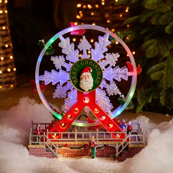 Grande roue lumineuse et musicale Merry Christmas