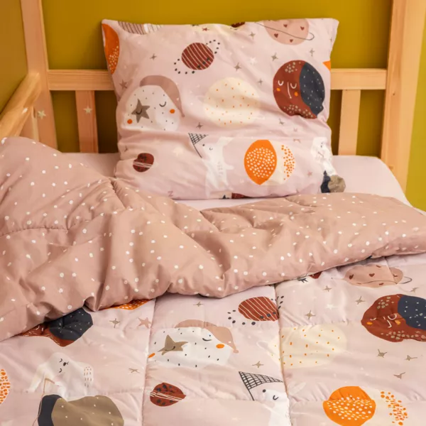 Couette imprimée enfant coton et une taie d'oreiller (140 x 200 cm) Sky Dream Rose