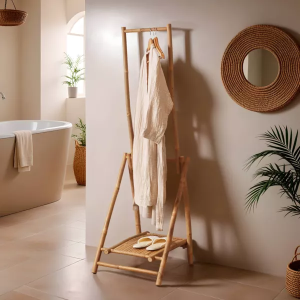 Faltbarer Kleiderst�nder mit Garderobe aus Bambus (H176 cm) Hanoi
