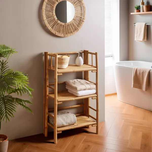 Opvouwbare bamboe opbergmeubel met 3 planken (56 x H90 cm) Hanoi