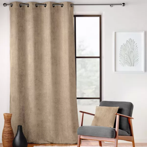 Rideau velours chenille (140 x 260 cm) Leo Beige