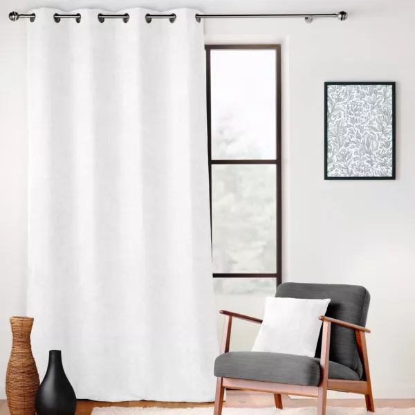 Rideau velours chenille (140 x 260 cm) Leo Blanc