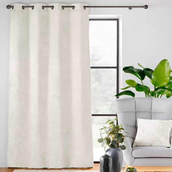 Rideau flanelle relief (140 x 240 cm) Flanela Ecru