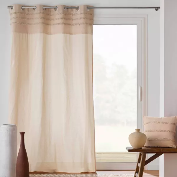 Getuft katoenen gordijn (140 x 240 cm) Hilary Beige