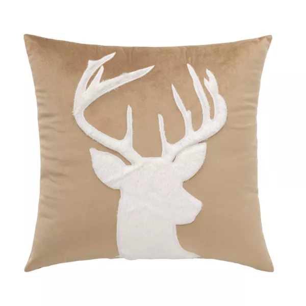 Coussin carré velours (45 x 45 cm) Vik Beige sable