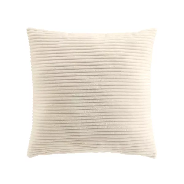 Coussin carré en flanelle relief (45 x 45 cm) Nils Ecru